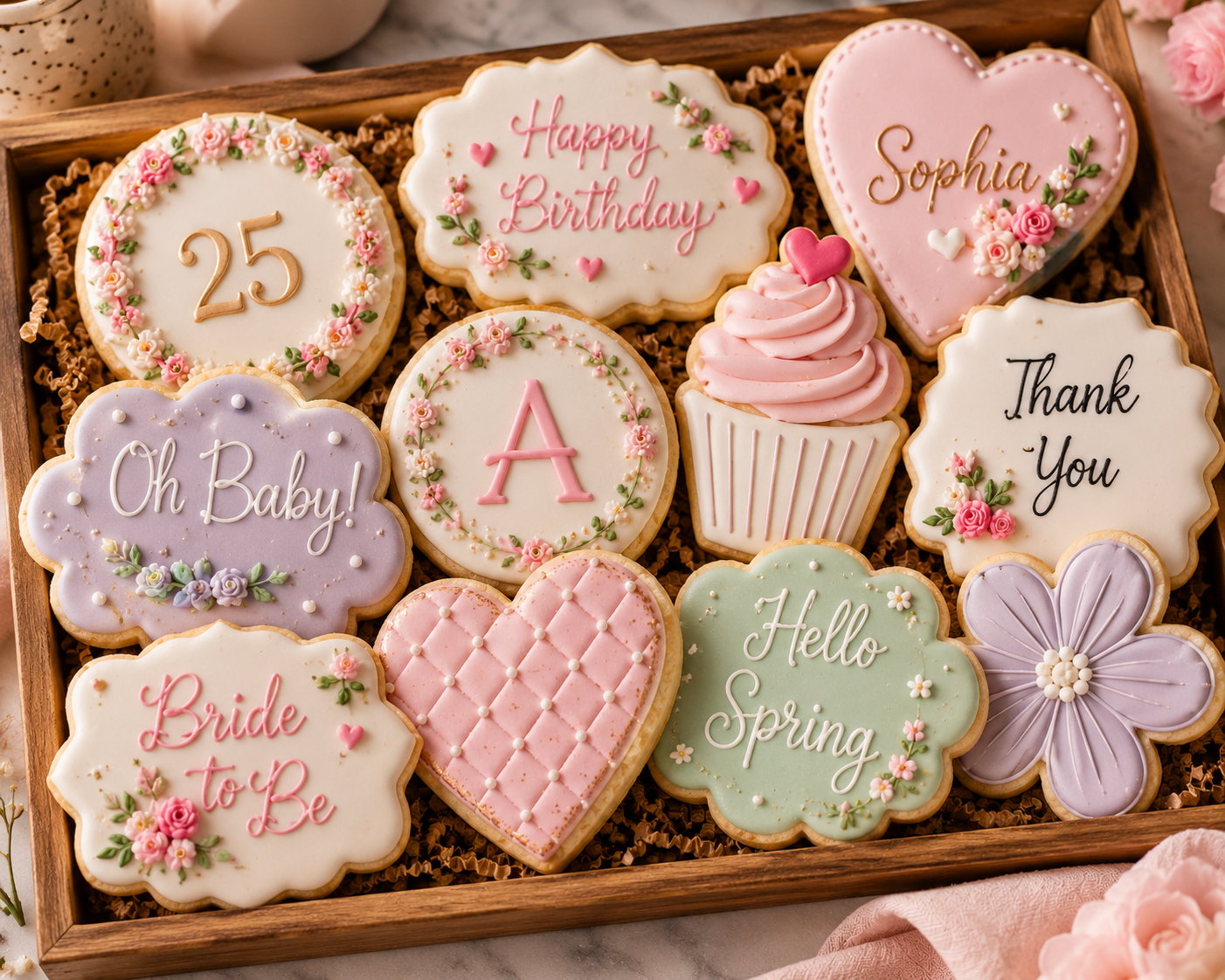 Decorated custom sugar cookies