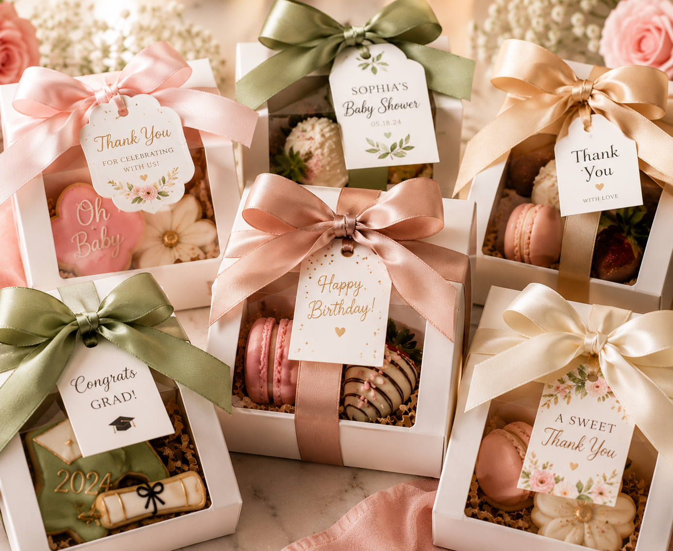 Candy boxes and party favor gift boxes